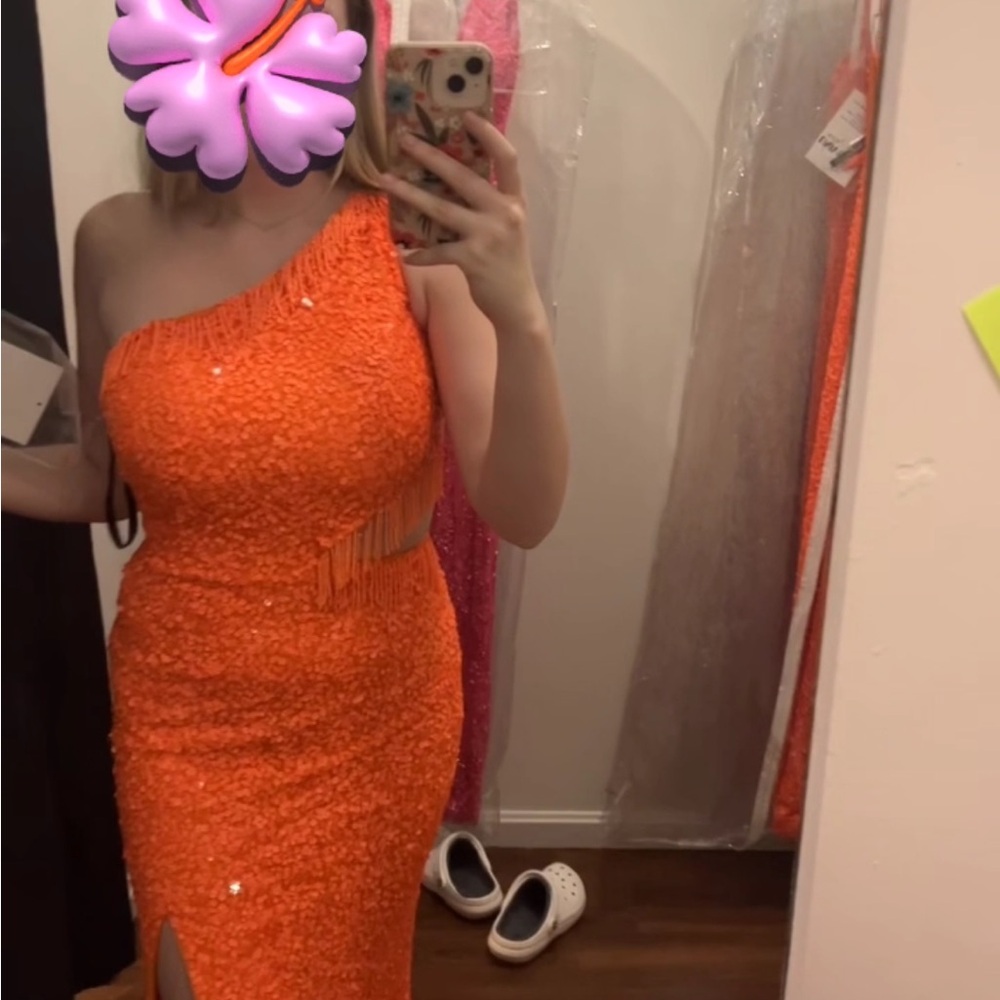 Vibrant One-Shoulder Dress in Orange